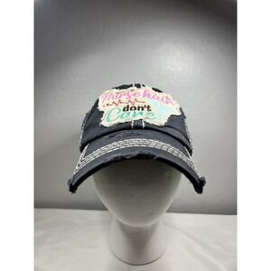 Women's Hat NURSE HAIR DON'T CARE Embroidered Vintage Distressed Baseball Cap
